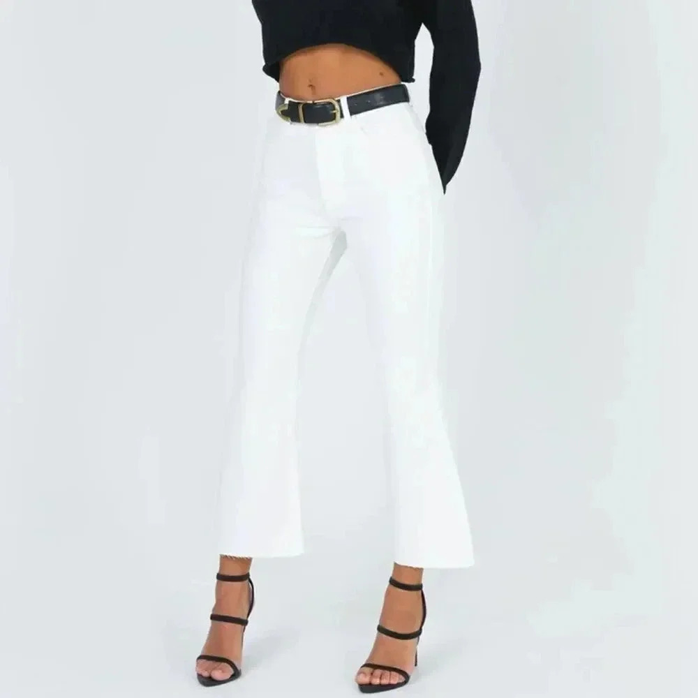 NWT! RAG & BONE Mid-Rise Cropped Flare-Leg Jeans in Bright White